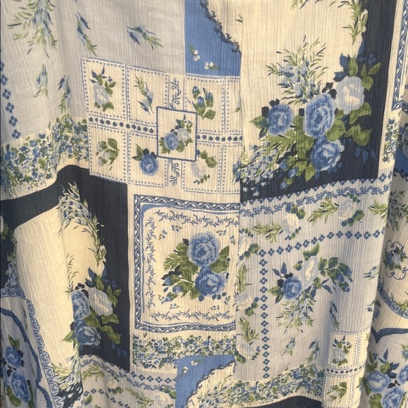 Abercrombie Fitch Patchwork Floral Print Mini Dress Women's Size L - Picture 5 of 8